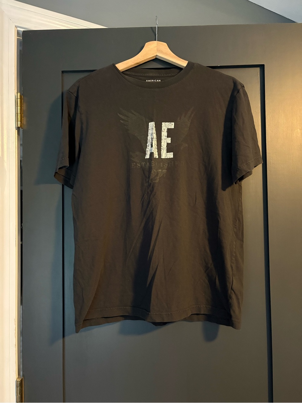American Eagle Outfitters Black AE Graphic Short Sleeve Tee